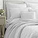 Laura Ashley - Queen Quilt Set, Reversible Cotton Bedding with Matching Shams, Pre-Washed Home Decor for Added Softness (Heirloom Crochet White, Queen)