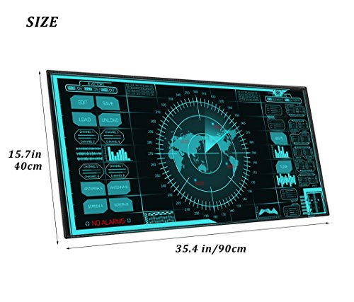 Goldwheat Neoprene Mouse Pad Large Gaming Mouse Pad Mat Extended Office Desk Keyboard Mat with Non-Slip Rubber Base Stitched Edge-35.4"x 15.7" - Thumbnail 2