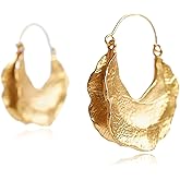 T-ztoss Bohemian Dangle Earring - Cute Metal Flower Earrings - Unique Chic 3D Large Flower Jewelry Gift for Women (Golden Tears)