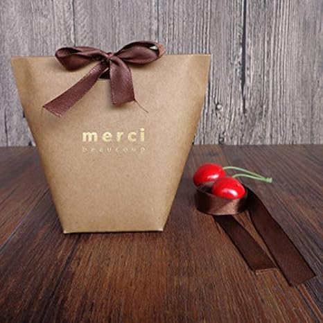 Ourleeme 5pcs Piegare La Carta Di Caramella Gift Boxes Borsa