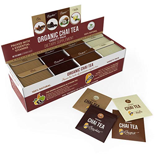 Organic Chai Tea Variety Pack Organic Chai Tea Sampler 80 Tea Bags 20 of Each Flavor (2