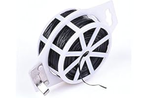 328 Feet (100m) Black Multi-Function Sturdy Garden Plant Twist Tie with Cutter Cable Tie Zip Tie (1 roll Black)