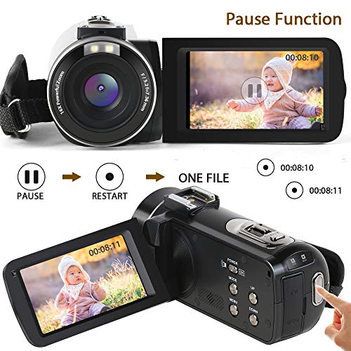Cmara-de-Video-Aabeloy-Youtube-Vlogging-Camera-HD-1080P-240MP-30-Pulgadas-LCD-270-Dradi-Pantalla-giratoria-16X-Grabadora-de-Zoom-Digital-Videocmara-con-2-bateras