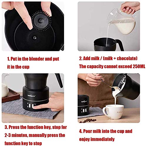 LKNJLL Milchaufschäumer, Abnehmbarer Krug, elektrische automatische Milchschaum-Hersteller und Wärmer for Latte und… – Bild 5