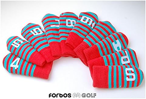Forbos New FBSIC-F Golf Club Head Cover Iron Cover Set of 10 Red/Green