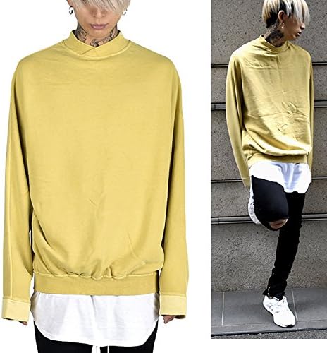 Amazon ヴァンプ Vamp 濃黄 マスタード イエロー ドロップショルダー ボンバー スウェットトレーナー Free ストリート トレーナー パーカー 通販