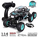 Remote Control Car, Abeyc 1:14 Scale High Speed 6WD 2.4Ghz All Terrain RC Car with 6x6 Drive, Radio Controlled Off-Road Electronic RC Buggy Monster Truck R/C RTR Hobby Climbing Car (Color Random)