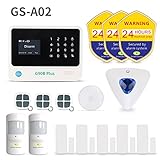 Golden Security GS-A02 Wireless Home & Besiness Alarm System ,DIY Kit ,Door /Window Contact Sensors , App Controlled by Android & iOS Smartphone ,Compatible with Amazon Alexa.