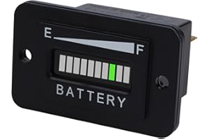 Runleader 36V LED Battery Power Indicator,Battery Charge & Discharge Display,Applicable to Lead Acid Battery Powered Golf Cart Forklift Lawn Mower Leaf Trimmer Motorhome etc.