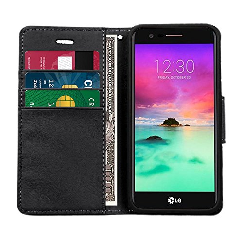 LG Stylus 4, Stylo 4 [El Lumiere Treasure Wallet Case] Multi-Card Slot Wallet Case [Drop Protection] Premium Leather [Kickstand Feature] (T-Flower Black) - Thumbnail 3
