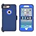 iPhone 7 Plus / 8 Plus Cover | 2-in-1 Screen Protector & Holster Case | Full Body, Military Grade Edge-to-Edge Protection with carrying belt clip, Navy Blue / Blue