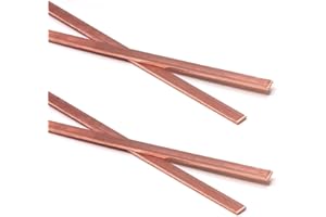 EUOGEUDEL 4PCS C110 Copper Flat Bar, 1/8" Thickness x 0.4" Width x 15.7" Length Copper Flat Bar Stock, 3mm x 10mm x 400mm Suitable for DIY Battery Connection, etc.