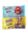 M&Ms Milk Chocolate Easter Blend Candy Bundle - 2 Items: 1 Bag Pastel Colored Plain M&Ms Plus 1 Bag Pastel Colored Peanut M&Ms