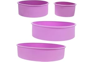 ZUNOXAZ 4pcs Silicone Round Cake Molds Non-Stick Heat Baking Pans for Cakes Puddings Ice Cream Easy