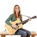 Acoustic Guitar Strap - Soft Cotton no Slide During Playing and Cut Into Your Body Like Nylon - Wide Adjustment Range and Secure Leather Holes-Suitable for All Ages - Classical Design