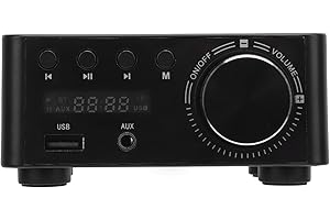 PUSOKEI Stereo Amplifier with Direct Playback Feature Ideal for Computer Tablet Connection at Home