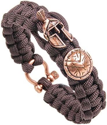 QWERST Bracelet Outdoor Survival Bracelet Men'S Spartan Helmet Umbrella Rope Bracelets Nylon Bracelet
