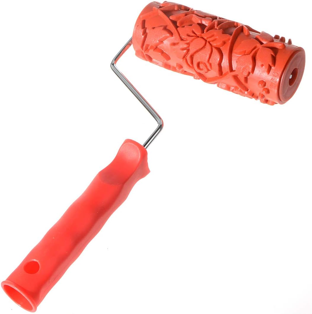 MXCELL Embossed Paint Roller 6 inch Rubber Wood Pattern Graining