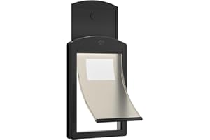 [Classicmacher] Dog Door for Large Dogs, Black Frame Door for L arge Dogs and Pets, Strong Plastic Doggy Door and Medium Pets with Sliding Lock Panel and Magnetic Soft Flap (Large, Mattle Black)