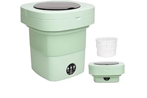 AMZNR Portable Washing Machine Mini Washer for Apartments - Compact, Foldable Countertop Clothes Washer & Dryer Combo, Small Lavadora Portatil, Handheld Laundry Machine (Green, Medium)