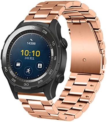 VESNIBA Genuine Stainless Steel Bracelet Smart Watch Band Strap For Huawei Watch 2 (Rose Gold)