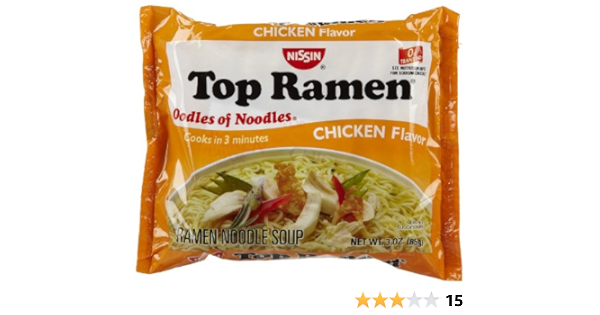 Nissin Top Ramen Chicken Flavor Ramen Noodle Soup 3 Oz Grocery Gourmet Food Amazon Com