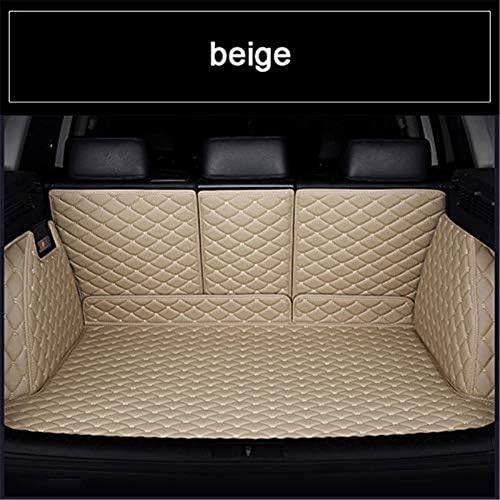 chuchu88 3D Full Leather Car Rear Trunk Mat Boot Mat for Nissan Patrol Y62-2012-2018 Custom Fit Car Cargo Liner(Beige)
