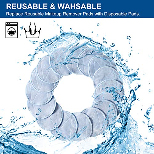 Nipoo 16 Pack Reusable Makeup Remover Pads - Ultra Soft&Skin-friendly - 2 Layers Natural Bamboo Reusable Cotton Pads Rounds for Face With Laundry Bag - Wipe Face Eye Makeup and Apply Cleansing Toner - Thumbnail 3