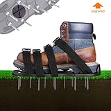 TACKLIFE Lawn Aerator Shoes, Updated Stiffened Sole Design,4 Aluminum Alloy Buckled Lawn Sandals,4 Adjustable Straps, Inflatable for Your Lawn or Courtyard, Convenient Loose Earth Gardening Tools