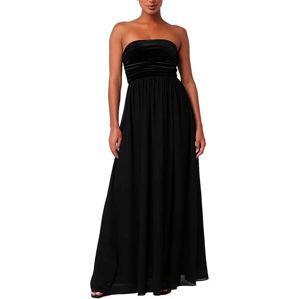 Lulus Tarni Strapless Drape Front Midi Dress Women's Satin Corset-Style  Cocktail Dress with Pleated Waist and Side Slit Chianti at Amazon Women's  Clothing store
