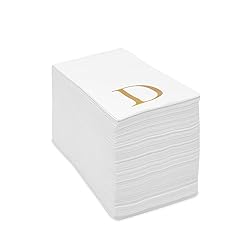 Sparkle and Bash Gold Foil Initial Letter D White