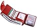AINIMOER Women's Small Billfold Genuine Leather Tri-Fold Wallet with Zipper Pocket(Red)