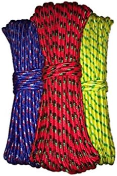 Diamond Braid Utility Rope - 100 ft x 3/8" General All Purpose Rope - Assorted Colors