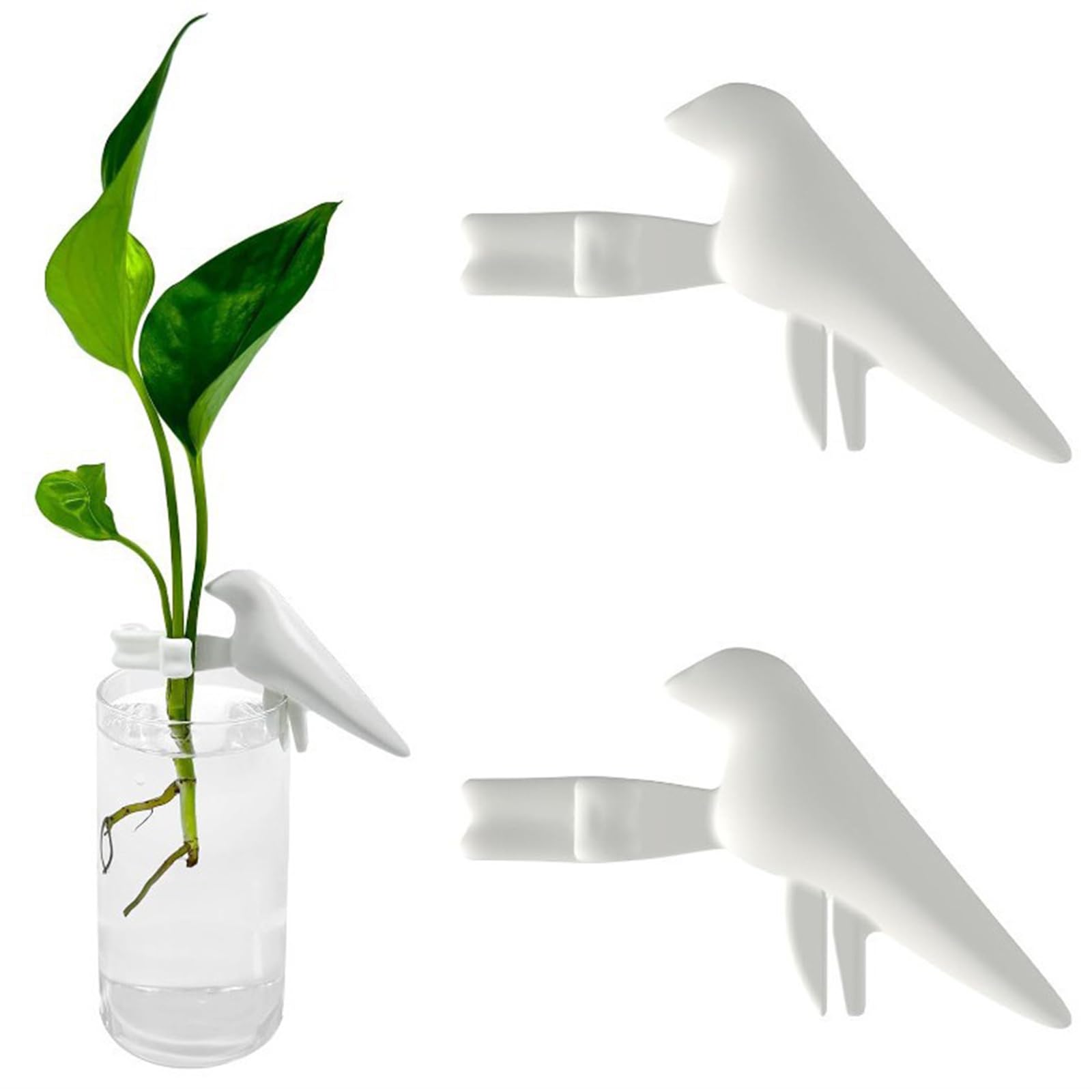 Yeomju Pack of 2 Plant Propagation Station, Bird Shape Design, White, Size L, Indoor Use