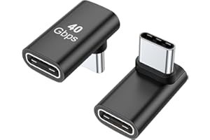 AreMe 90 Degree USB-C Male to Female Adapter, 2 Pack Right Angle 100W Type-C Adapter Extender for Steam Deck, ROG Ally, Switch, Notebook Computers, Tablet and Mobile Phones (Black)