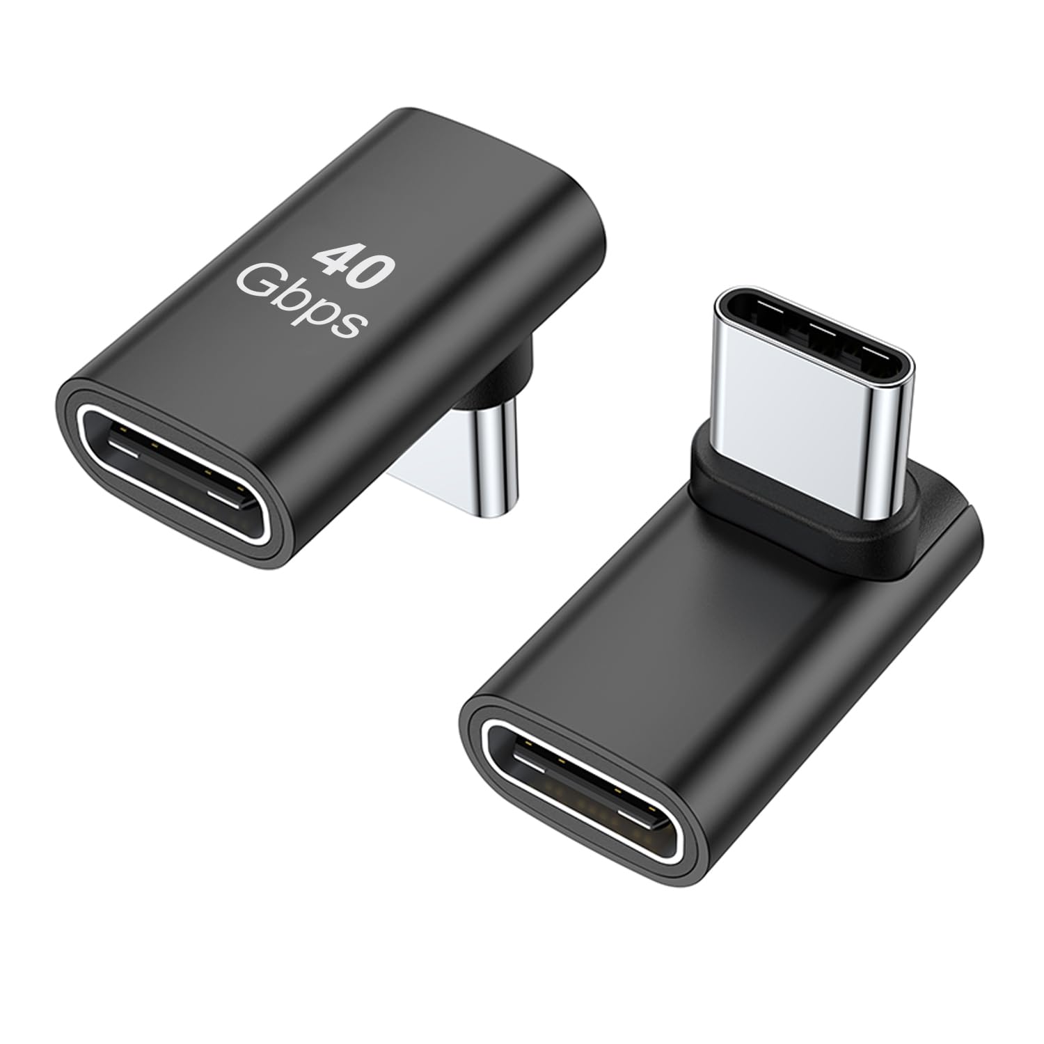 Photo 1 of AreMe 90 Degree USB-C Male to Female Adapter, 2 Pack Right Angle 100W Type-C Adapter Extender for Steam Deck, ROG Ally, Switch, Notebook Computers, Tablet and Mobile Phones (Black)