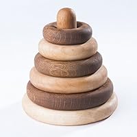 Wooden Stacking Toy - Ring Stacker Wooden Toy - Natural Wood Toy