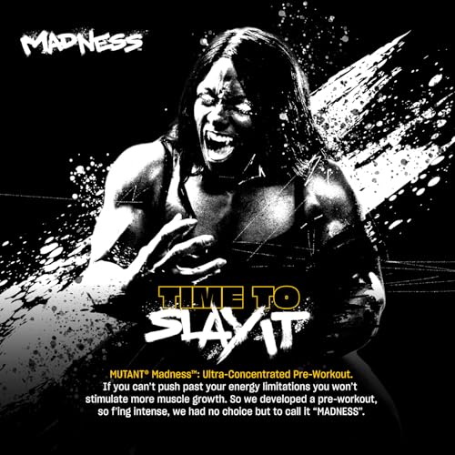 MUTANT MADNESS | Ultra-Concentrated Pre-Workout Supplement | 360mg Caffeine, 4g Pump & Performance Blend, Beta-Alanine, Energy & Focus| 30 serve | 270g | Fruit Punch