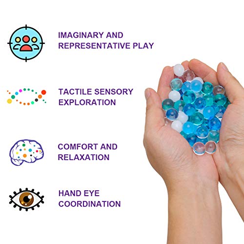 FansArriche Ocean Water Beads for Kids Tactile Sensory Experience, 12 Oz Blue Sensory Beads with Cou - //coolthings.us
