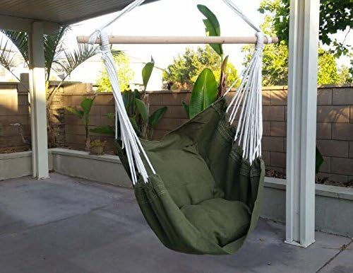 Hammock Chair Hanging Rope Chair Porch Swing Outdoor Chairs Lounge Camp Seat At Patio Lawn Garden Backyard Yard Green