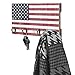 MyGift Vintage Americana Key Hooks, Wall Mounted Entryway Storage Hanger Rack with American Flag Design and 4 Hooks, USA Patriotic Home Decor