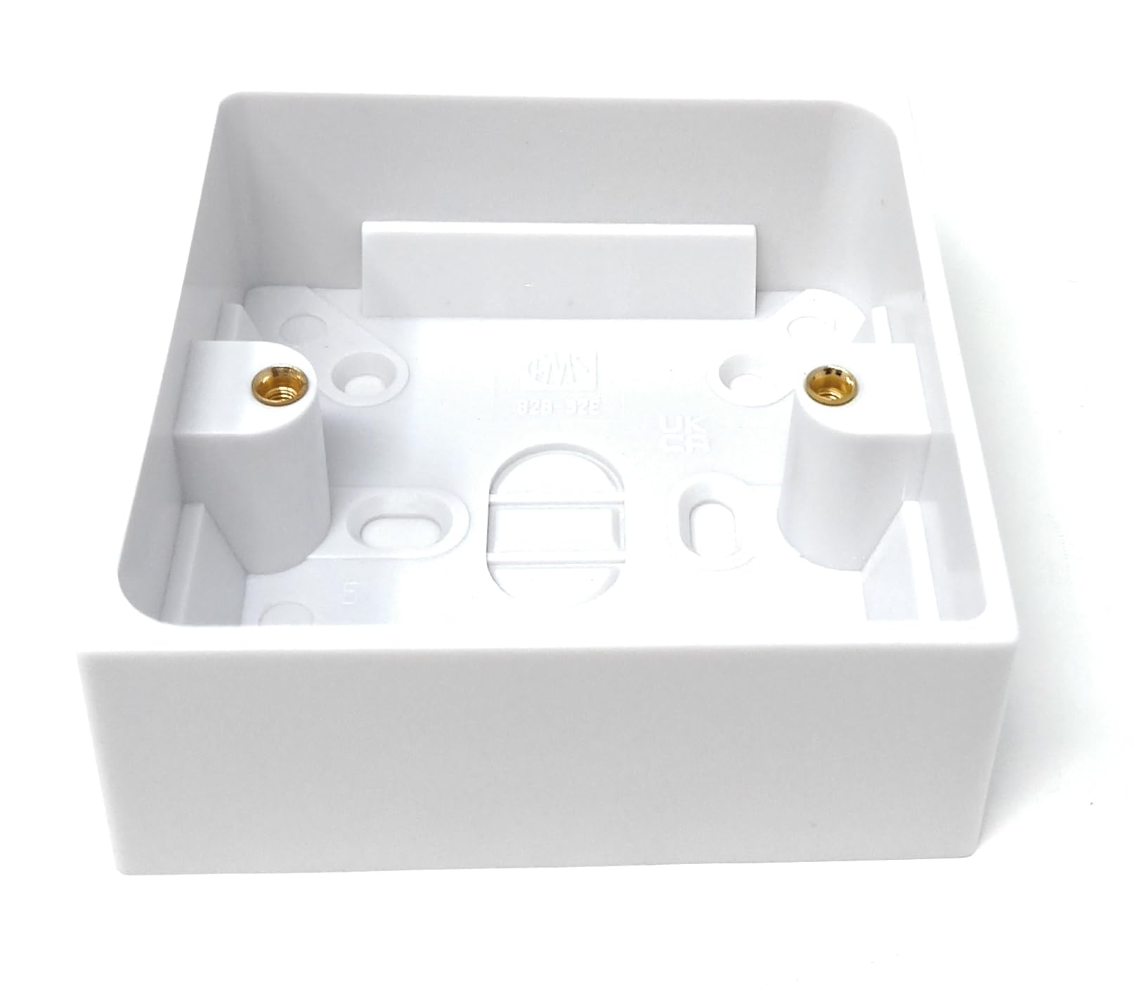 1pcs. 1-Gang Surface Mount Pattress Back Box – 32mm Depth, 85mm x 85mm, White – Ideal for Electrical Socket & Switch Installations