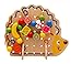 HLJgift Wooden Fruits and Vegetables Lacing & Stringing Beads Toys with Hedgehog Board for Above 3 Years Old Kids