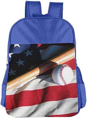 Gibberkid Kids Baseball USA America Flag School Bags Bookbag Boys/Girls For 4-15 Years Old RoyalBlue
