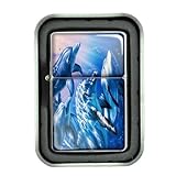 Windproof Refillable Oil Lighter with Tin Gift Box