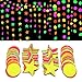 Iceyyyy 78ft Black Light Neon Star, Circle Dots Paper Garland Banner Hanging Decorations, Glow-in-The-Dark with UV Reactive UV Light for Birthdays Party Wedding Decorations (6 Pack)