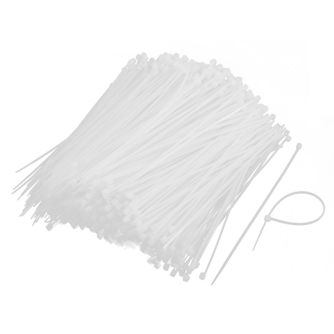 sourcing map Nylon Network Cable Wrap Zip Tie Cord Strap 2mmx150mm 1000 Pcs White