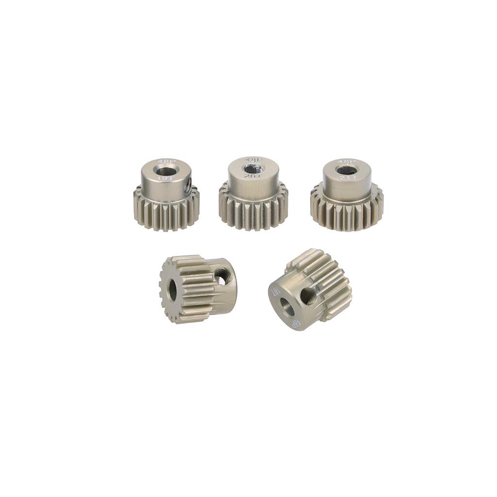 Fasizi 5PCS 48DP 17T 18T 19T 20T 21T Pinion Motor Gear Combo Set for 1/10 Rc Car Brushed Brushless Motor