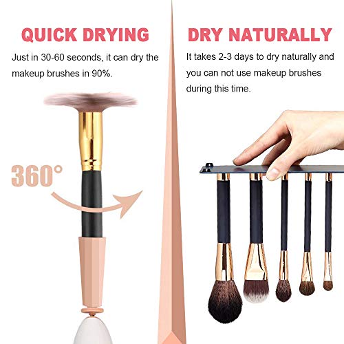 Makeup Brush Cleaner - Rantizon Automatic Cosmetic Brushes Cleaning Machine with 360 Degree Rotation, Professional Makeup Brush Cleaning Tool, Cleans and Dries with 8 Rubbers