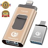 iPhone Flash Drive for iPhone 128GB USB Flash Drive Type c Flash Drive 3.0 YSeaWolf photostick Mobile for iPhone External Storage, Type c, Android, PC iPhone Picture Stick iPhone Memory Stick (Gold)